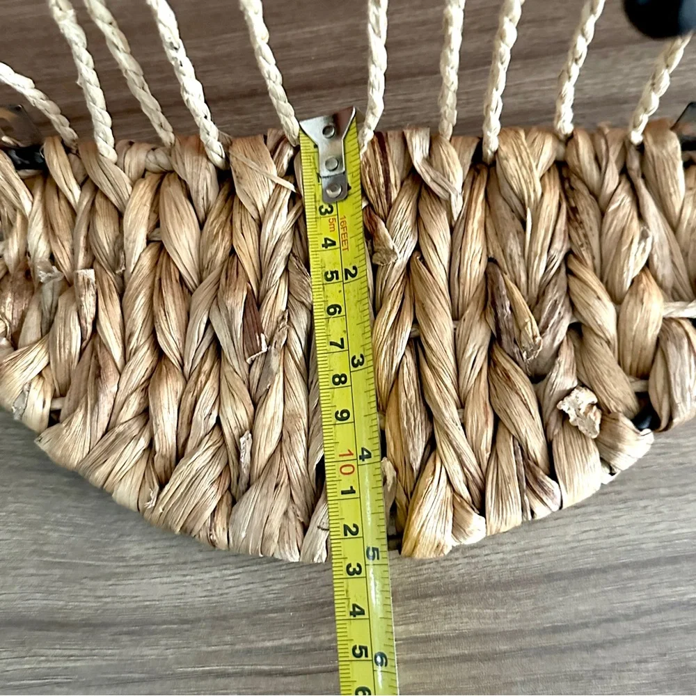 Natural Woven Half Circle Arch Wall Hanging Shelf Bohemian 9.5x5 Boho Home Decor